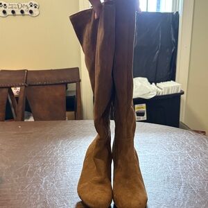 Brown Suede Over-the-Knee Boots